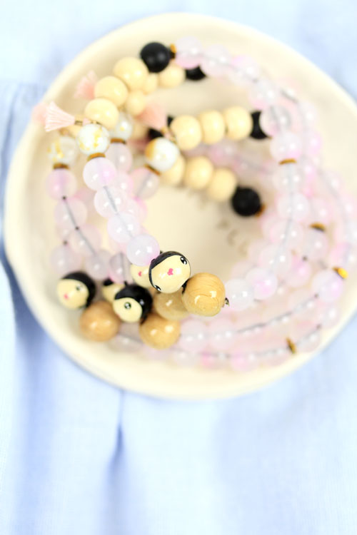 (image pour) Bracelet Perle Verre Jasmin 🌼